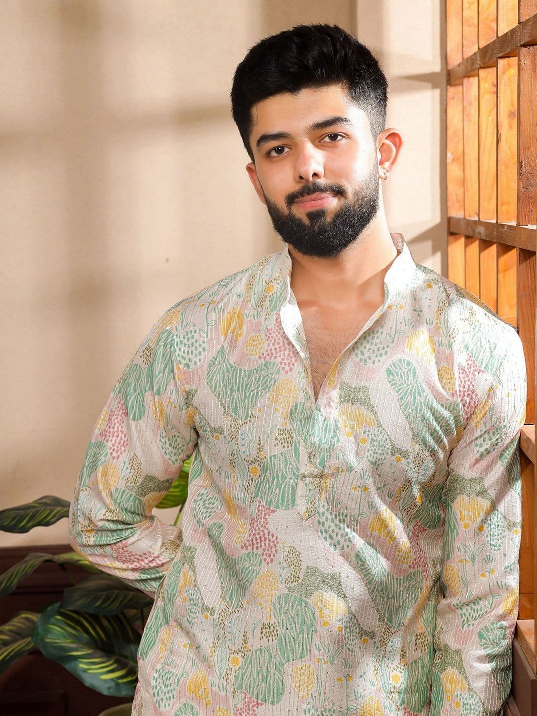 Koshin Floral Printed Straight Kurta - view 1