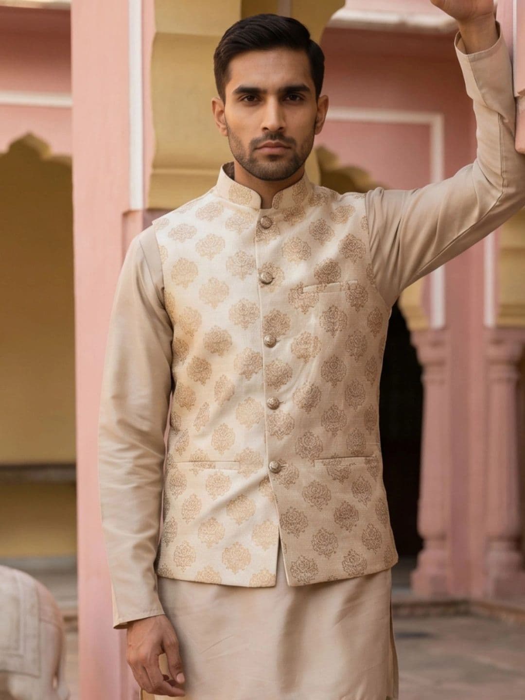 Jompers Woven Design Nehru Jackets - view 1
