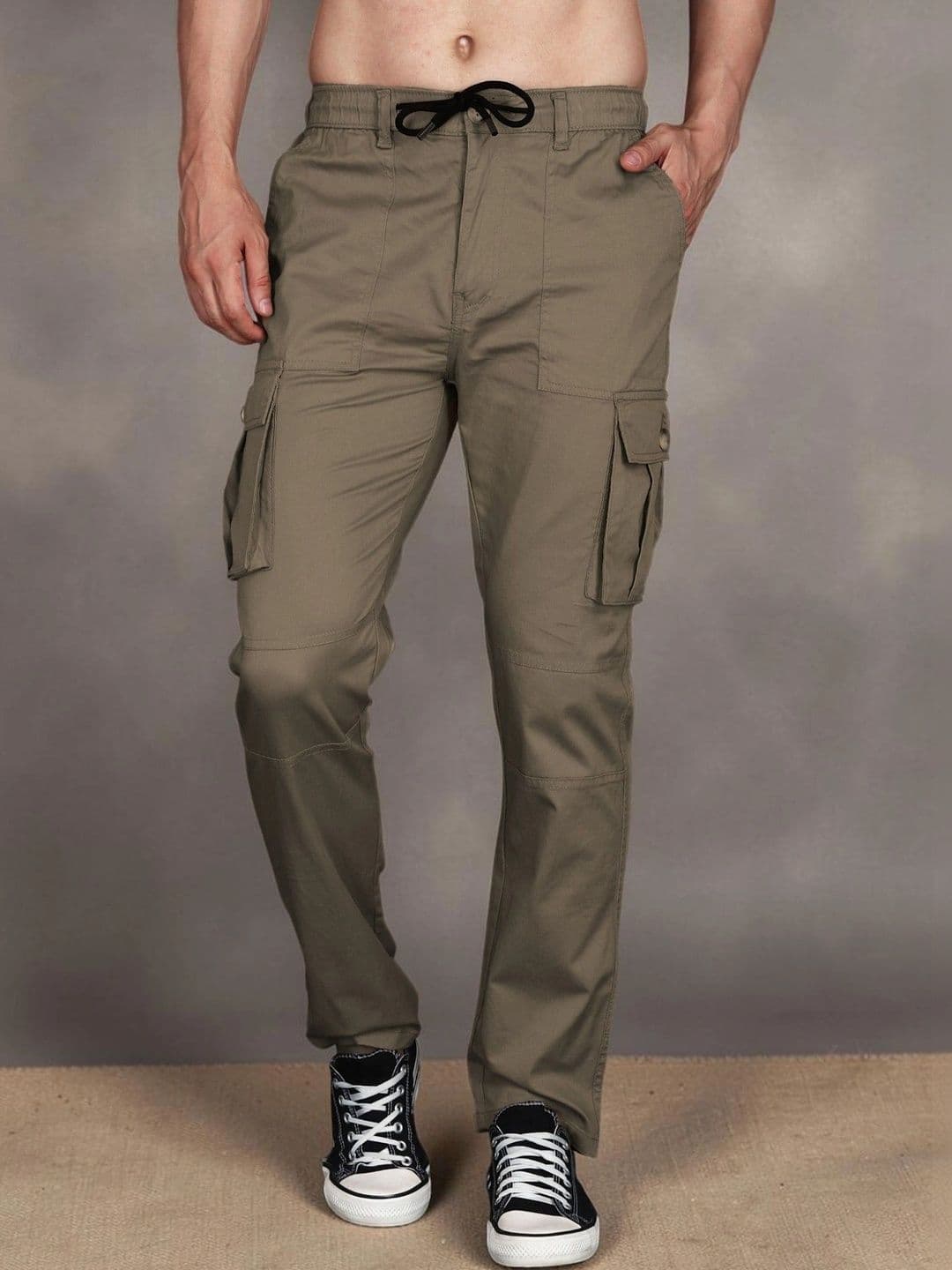 Mast & Harbour Men Relaxed Straight Leg Easy Wash Cargos Trousers - view 1