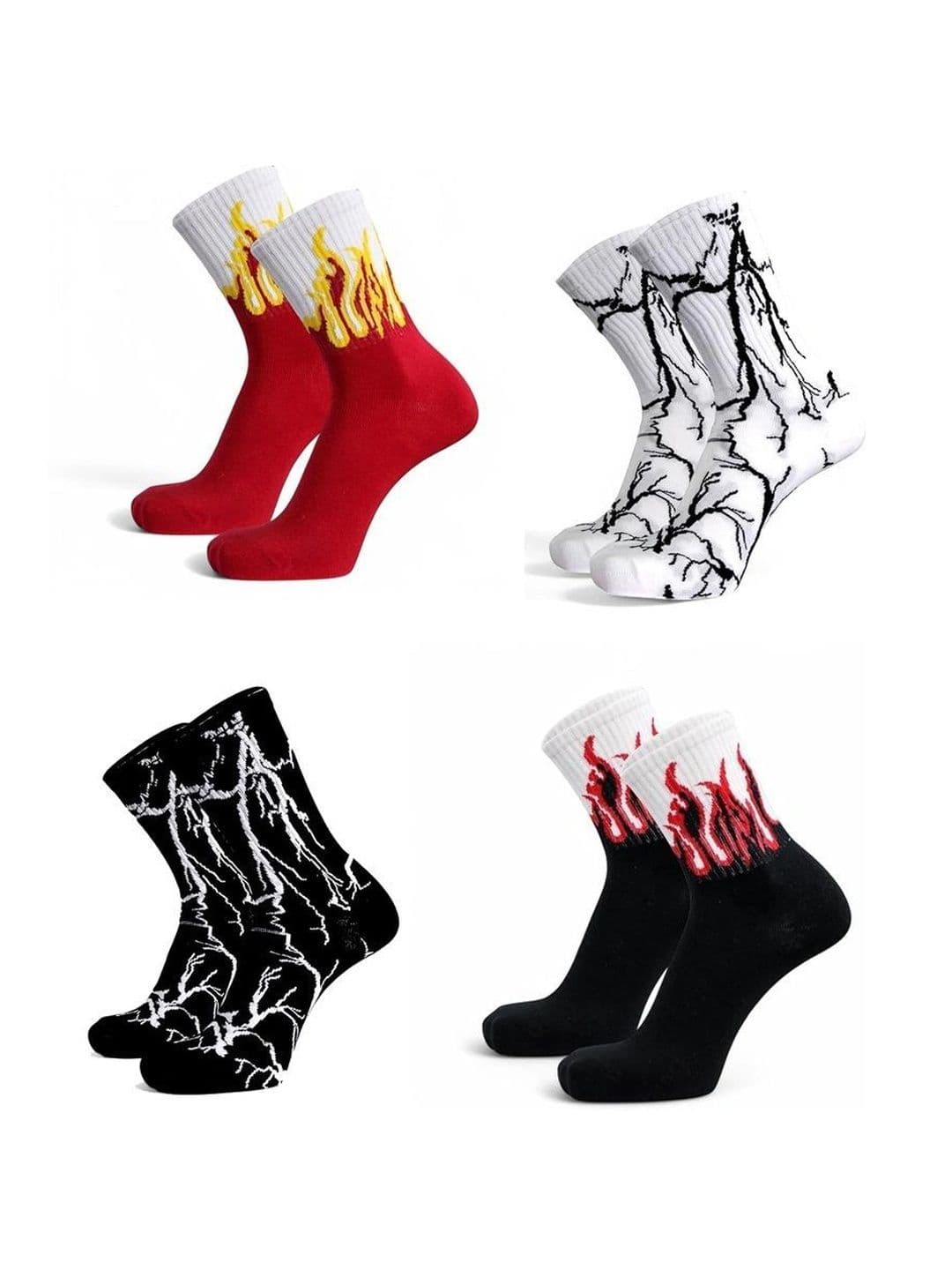 BEAR&BEYOND Men Pack of 4 Cotton Assorted Patterned Above Ankle Socks - view 1
