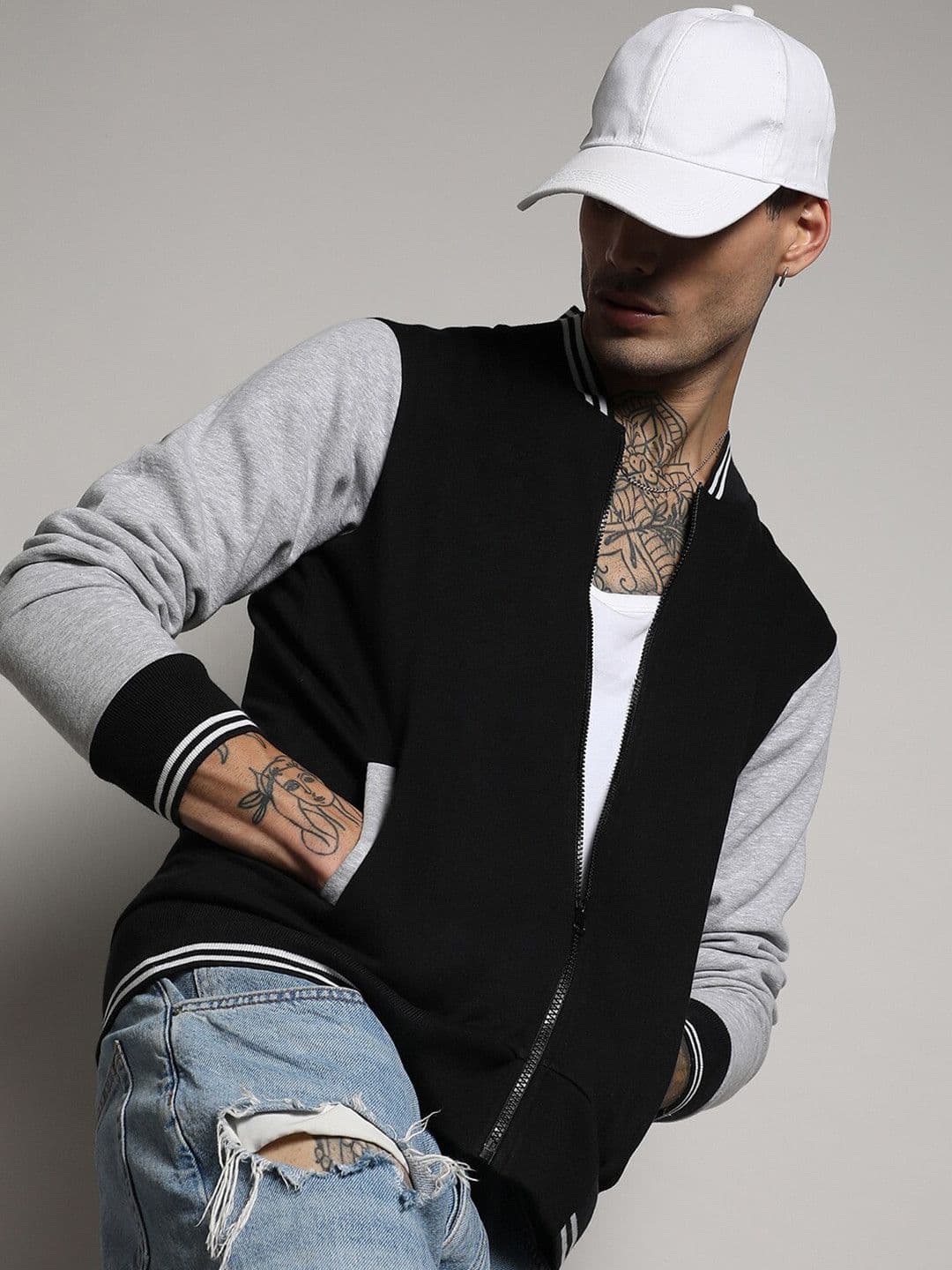 CAHOOT Campus Sutra Black Windcheater Mock Collar Cotton Bomber Jacket - view 1