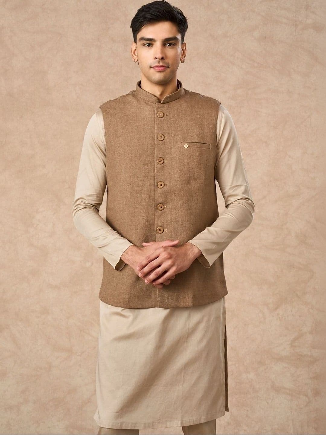 Manyavar Woven Nehru Jackets - view 1