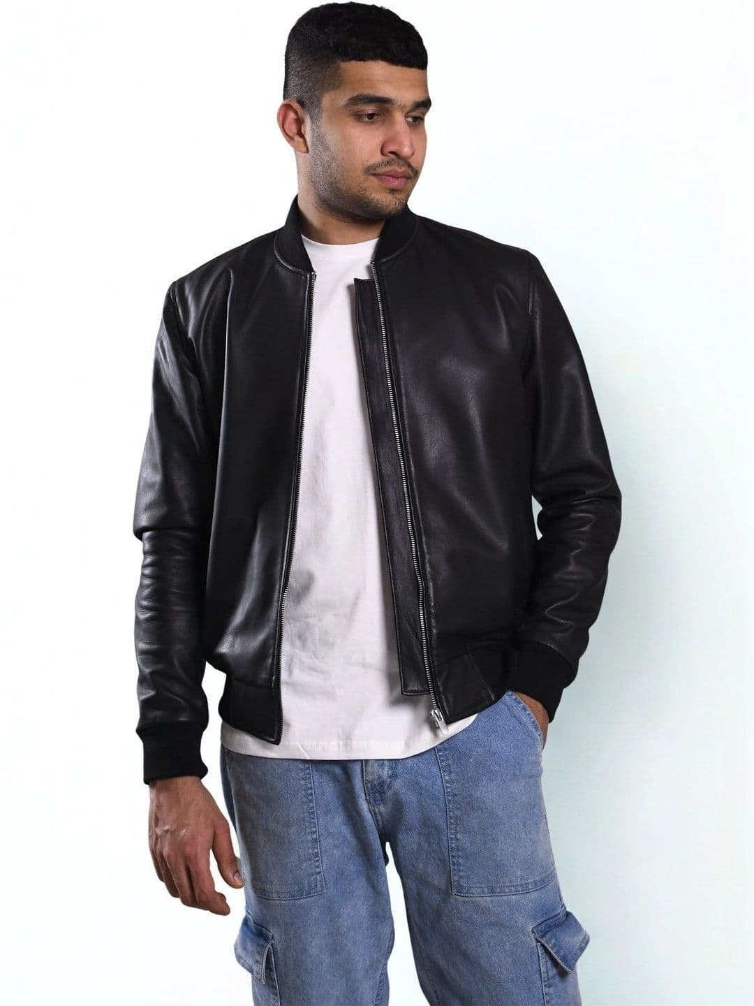 Bellish Men Leather Bomber Jacket - view 1
