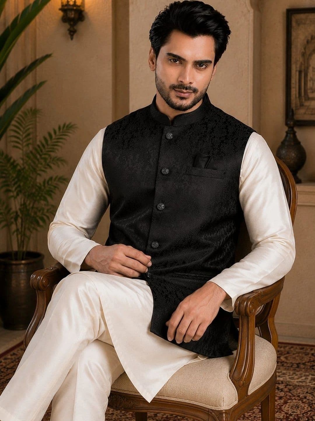 TRENDS OF ETHNIC Mandarin Collar Nehru Jackets - view 1