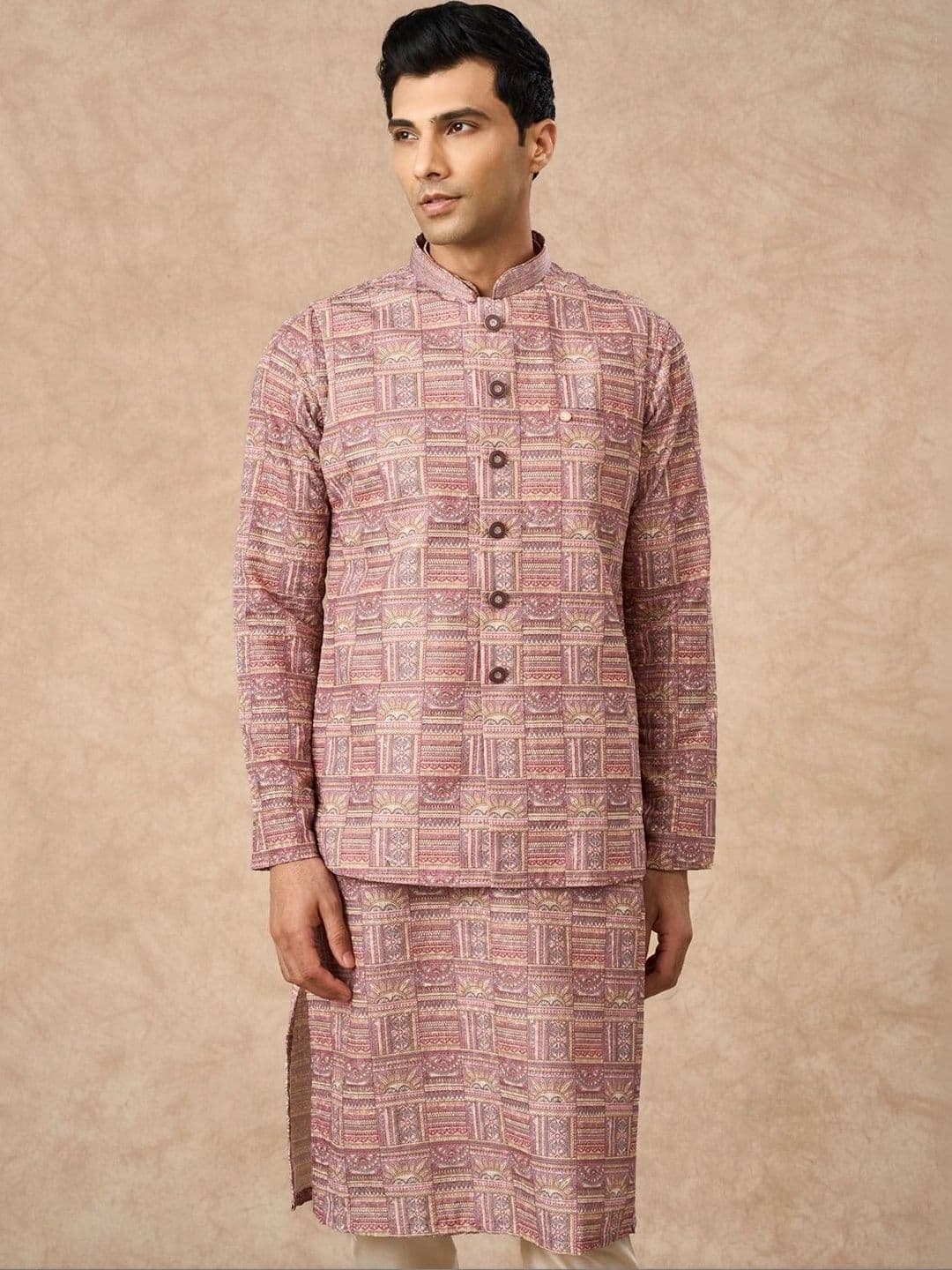 Manyavar Woven Design Woven Nehru Jackets - view 1
