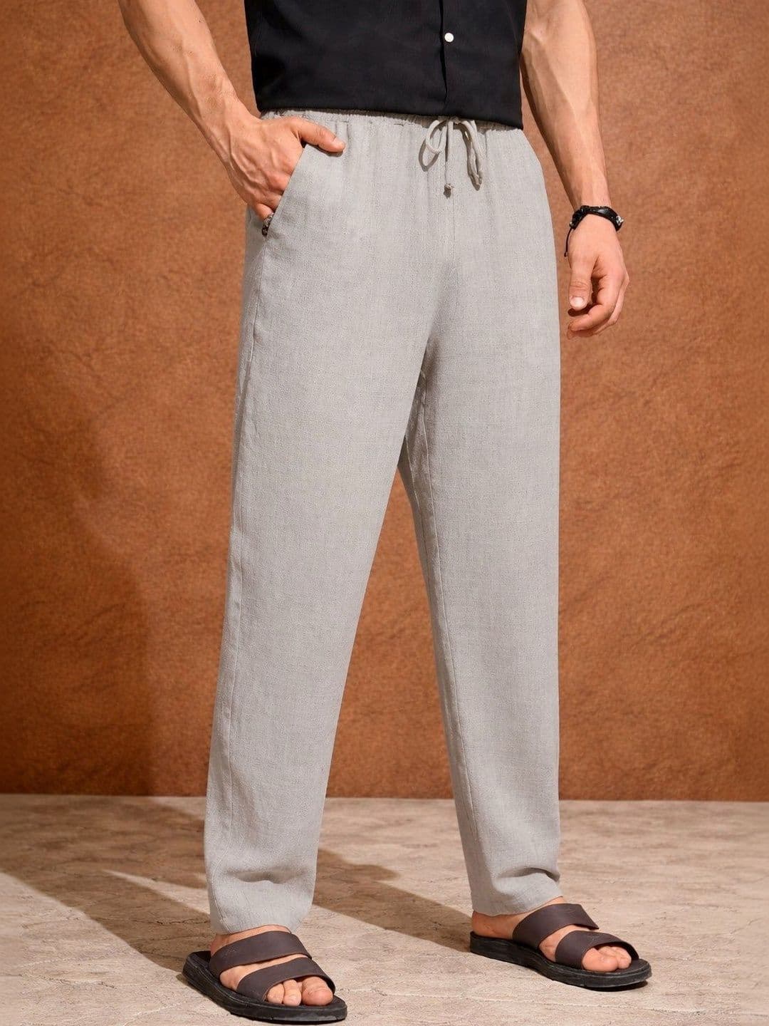 The Roadster Lifestyle Co. Mid Rise Cotton Trousers - view 1