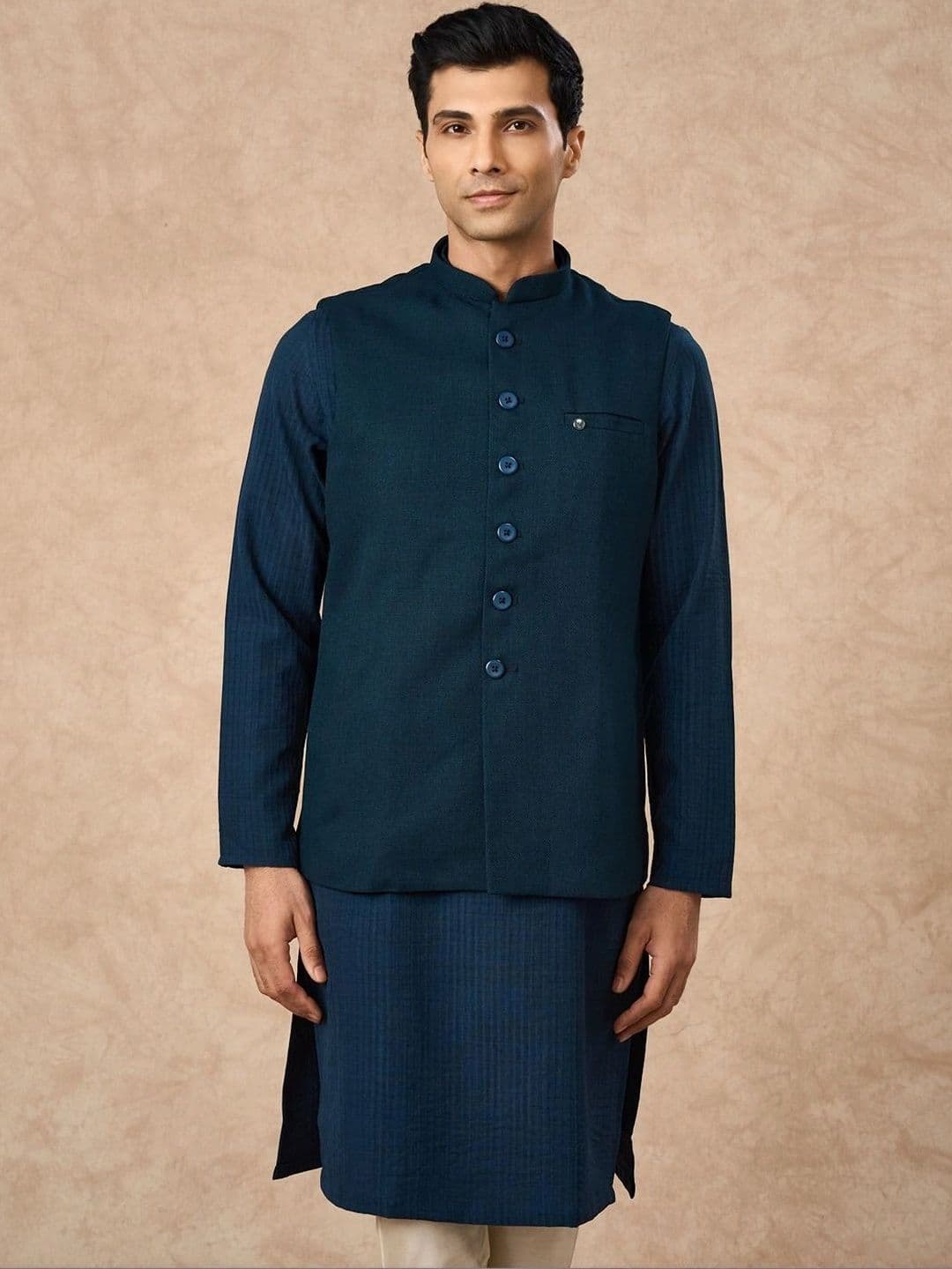 Manyavar Woven Nehru Jackets - view 1
