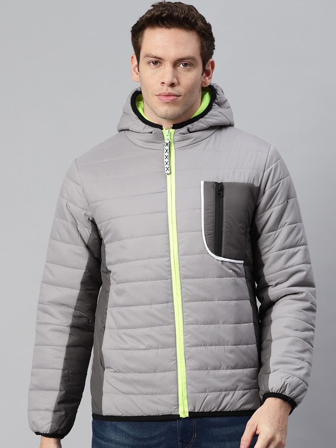 CAHOOT Men Grey Colourblocked Padded Jacket - view 1