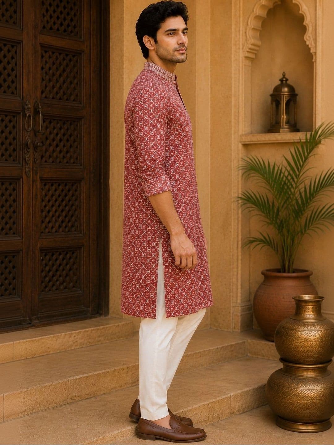 FUBAR Men Ethnic Motifs Printed Thread Work Kurta - view 1