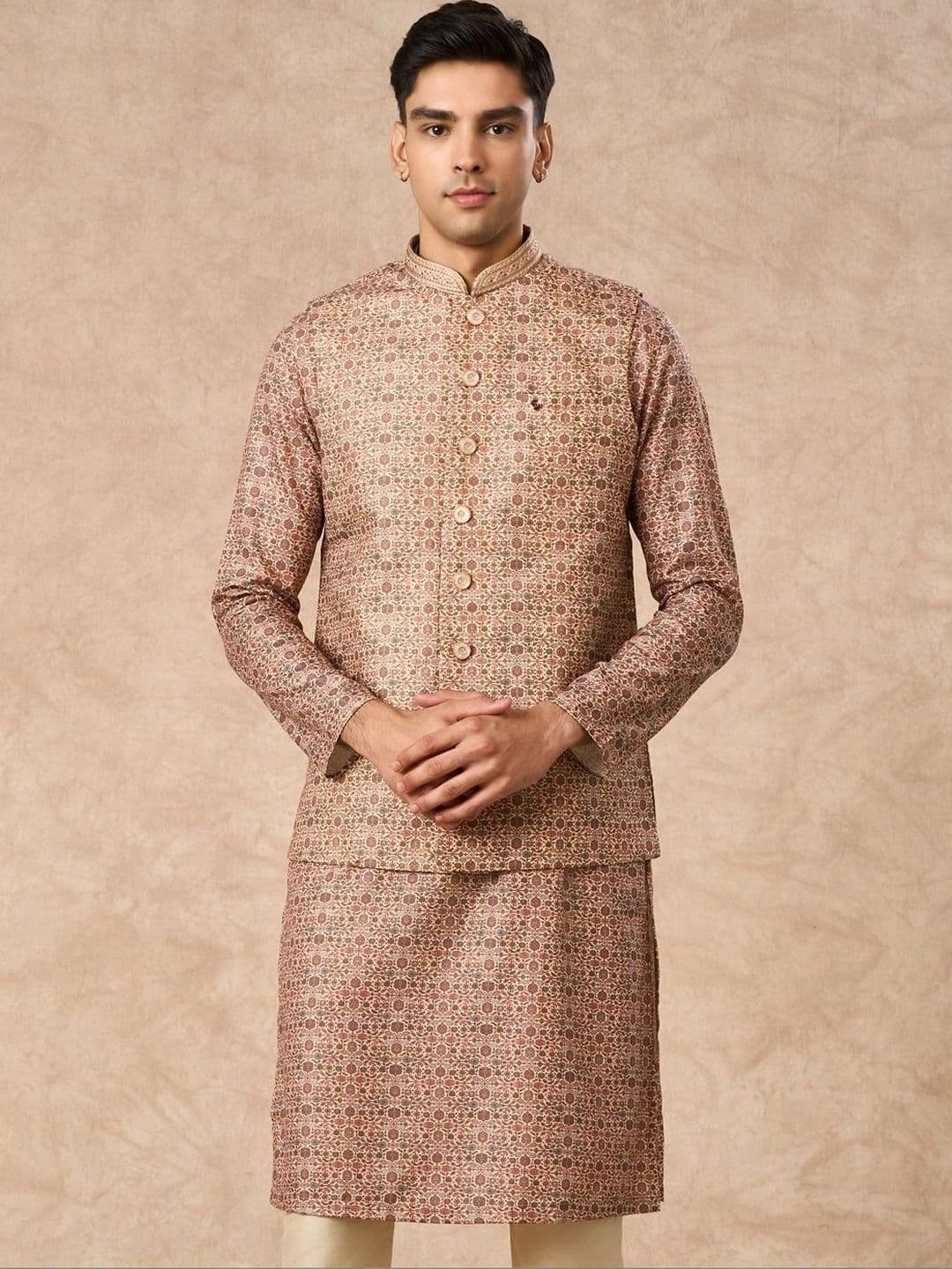 Manyavar Woven Design Woven Nehru Jackets - view 1