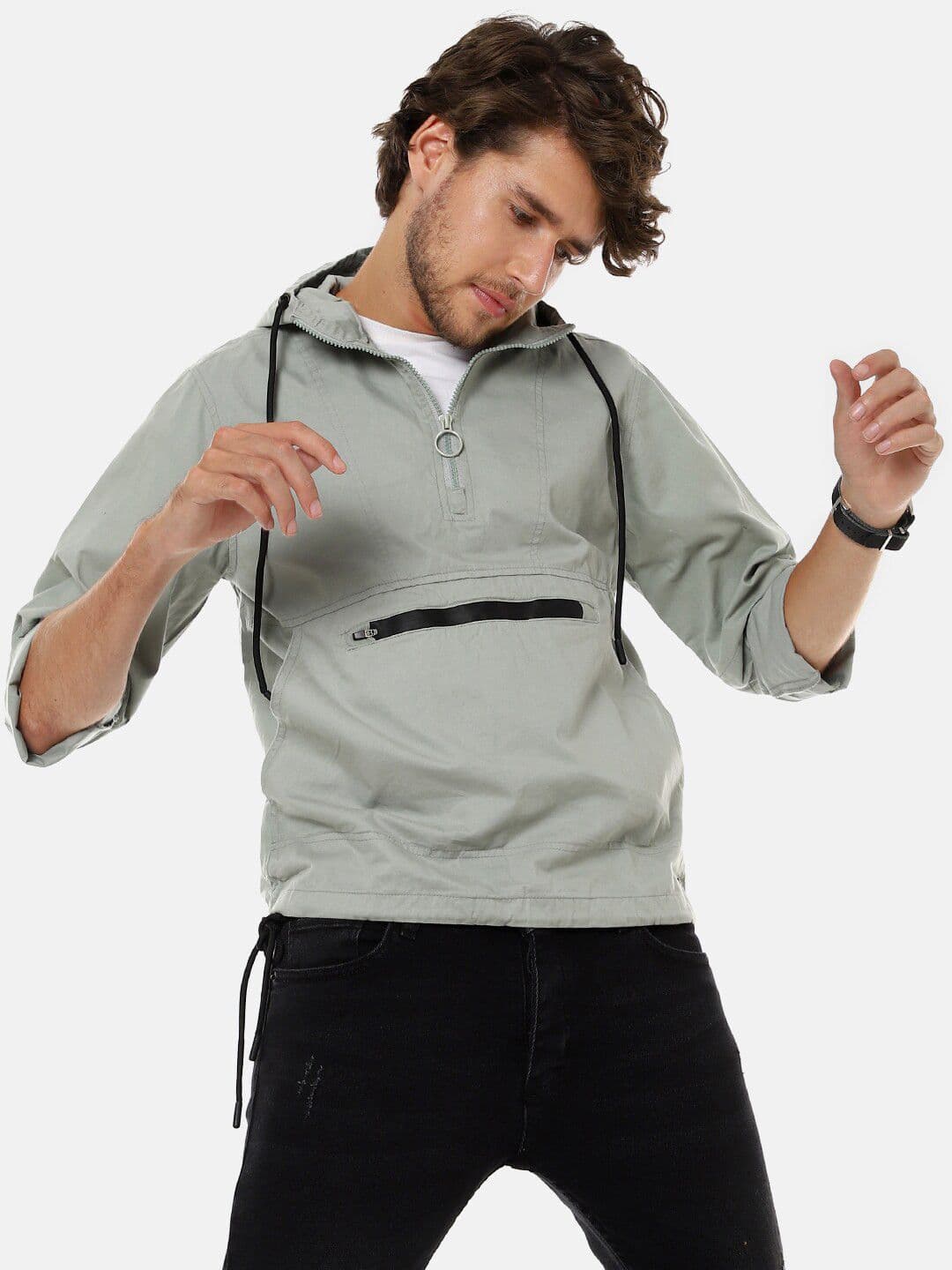 CAHOOT Men Grey Windcheater Sporty Jacket - view 1