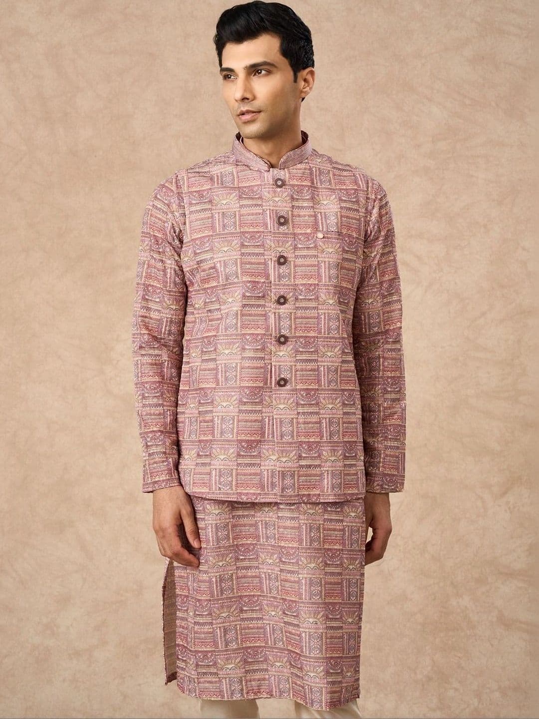 Manyavar Woven Design Woven Nehru Jackets - view 1