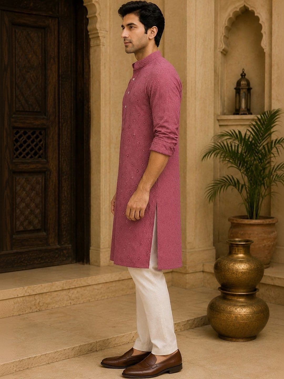 FUBAR Men Embroidered Thread Work Kurta - view 1
