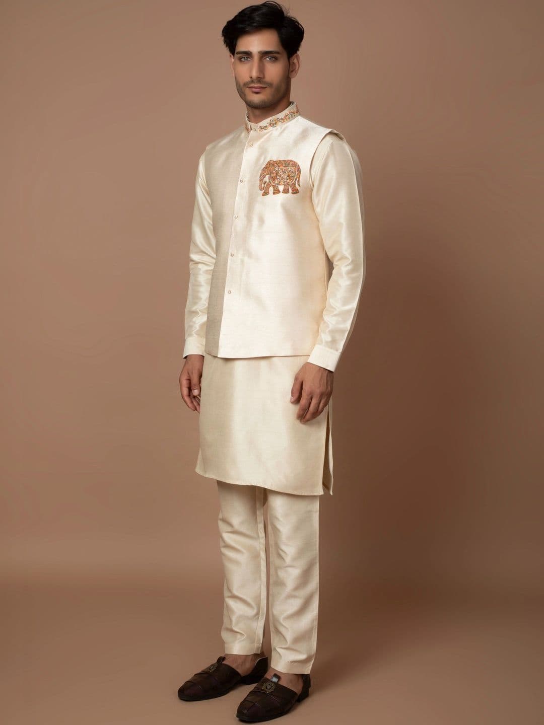 DULHAPAKSH Men Open Front Jacket with Embroidered - view 1