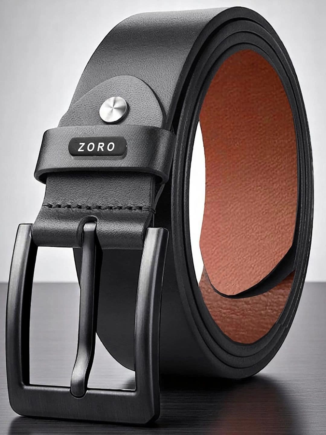 ZORO Men Black Leather Belt - view 1