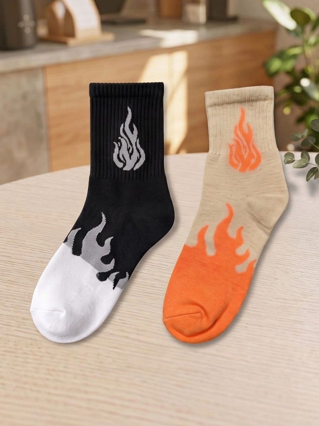pell-mell Men Pack of 2 Cotton Assorted Patterned Above Ankle Socks - view 1