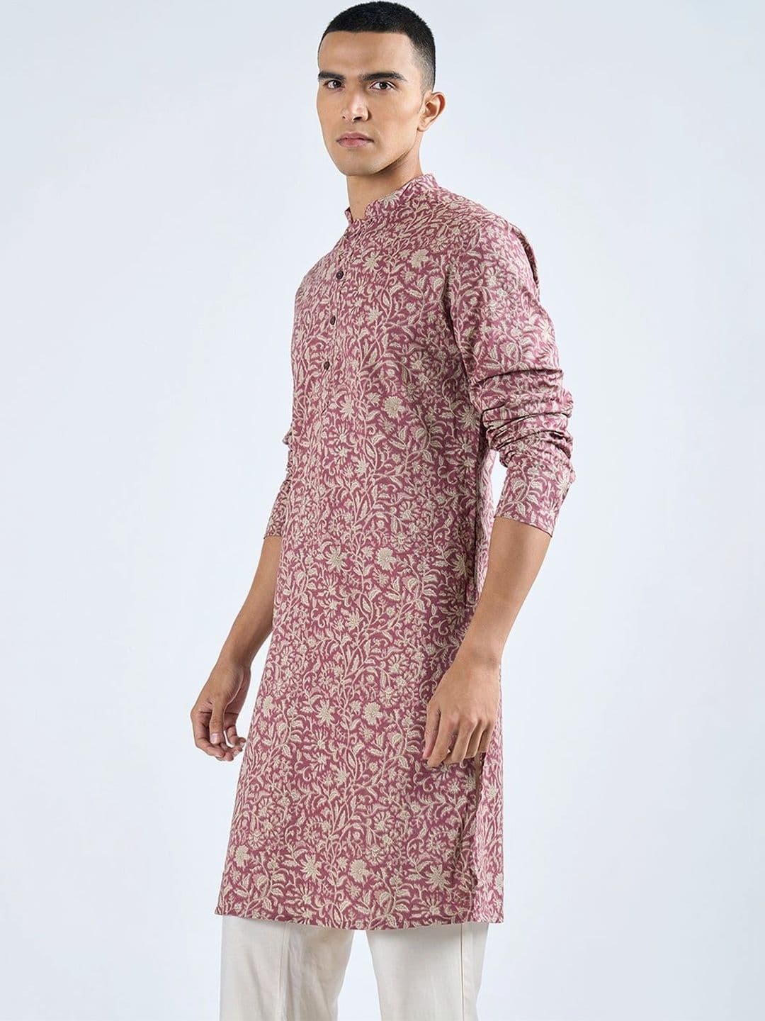 indus route by Pantaloons Men Floral Printed Indie Prints Kurta - view 1