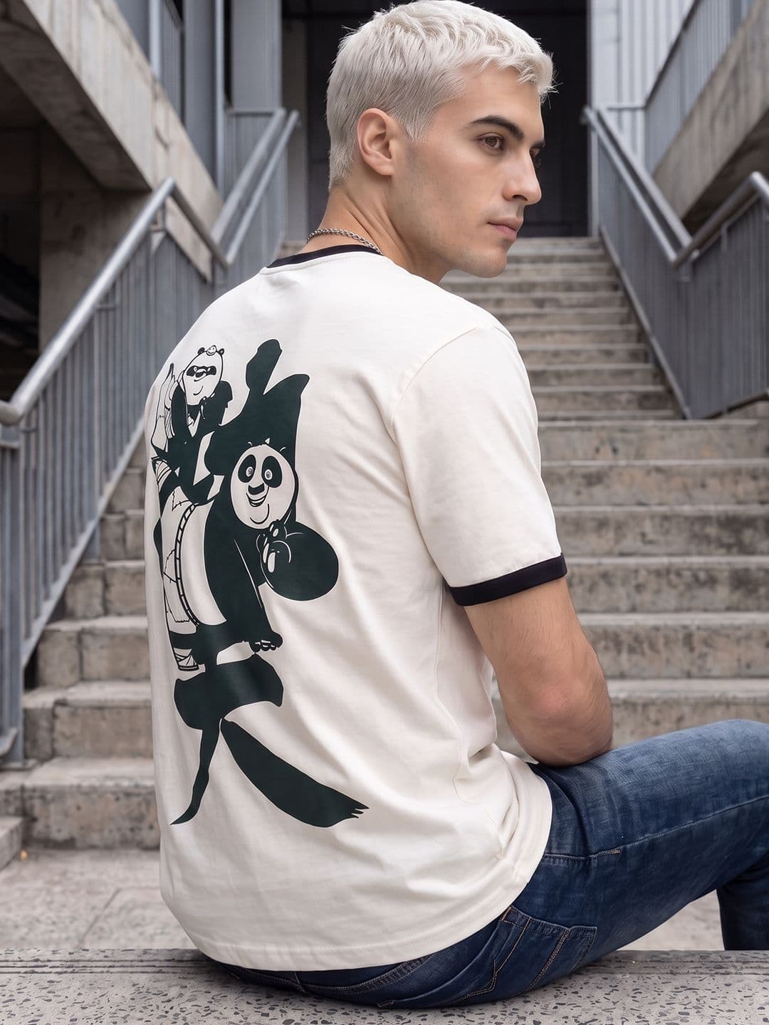 Kung Fu Panda by Kook N Keech Graphic Printed Pure Cotton T-shirt - view 1