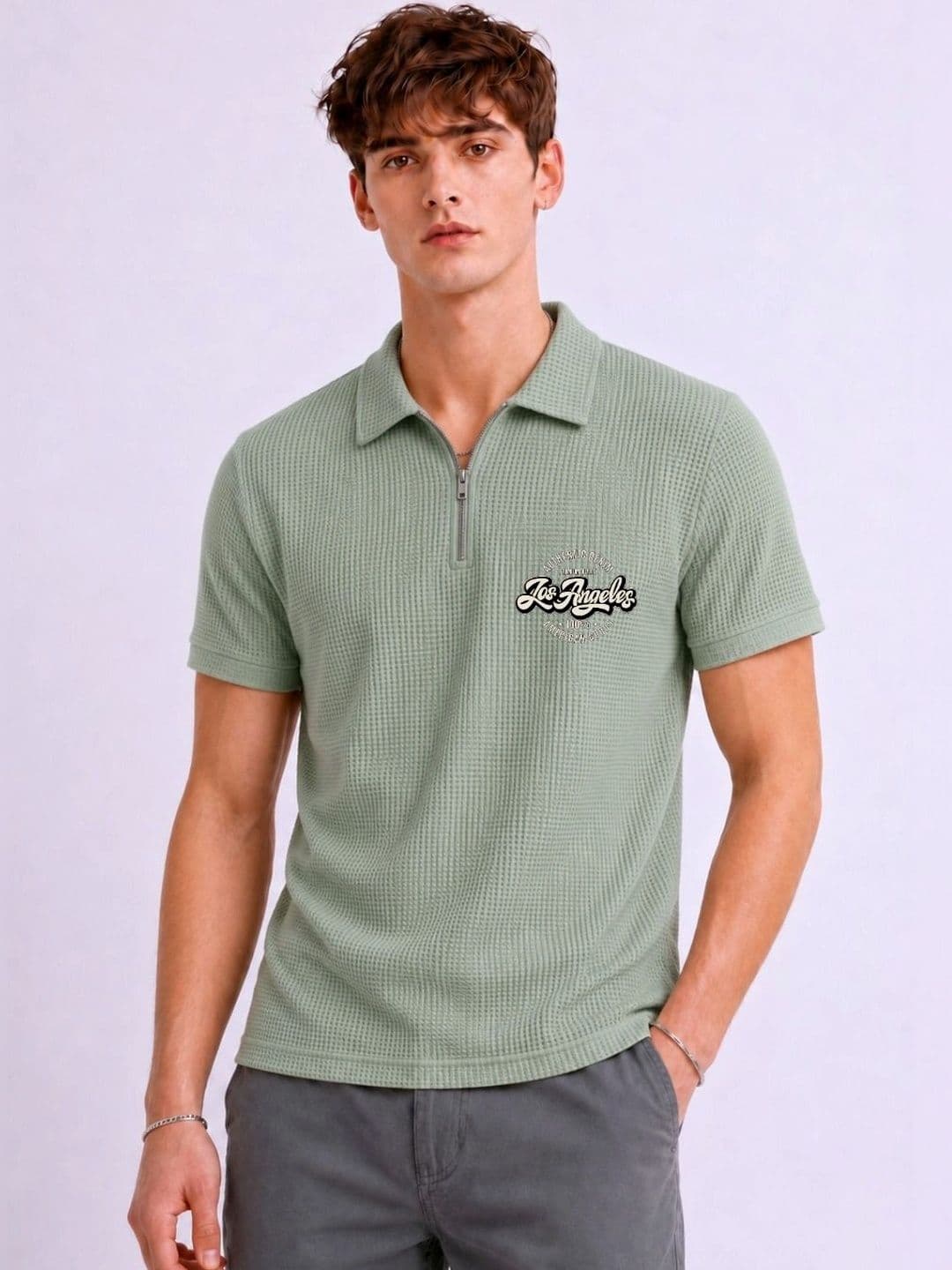 Mobox Men Typography Polo Collar Pockets T-shirt - view 1