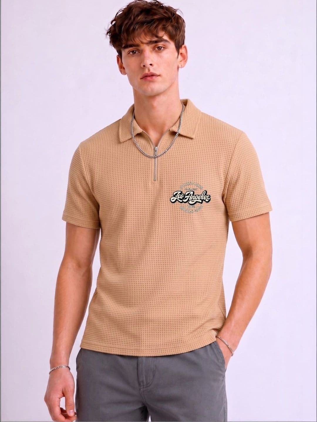 Mobox Men Typography Polo Collar Pockets T-shirt - view 1
