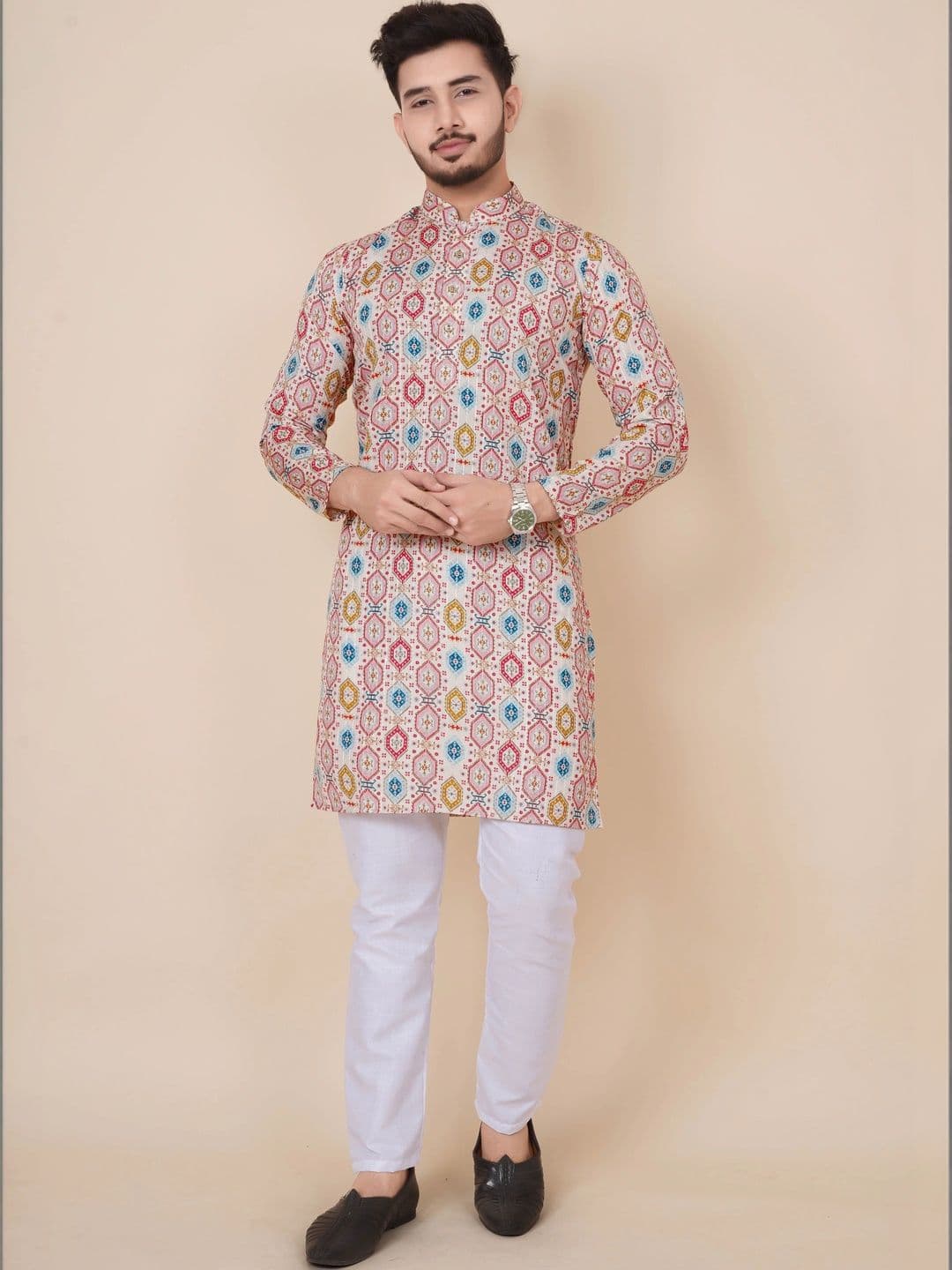 Moda Rapido Men Ethnic Motifs Printed Indie Prints Handloom Kurta - view 1