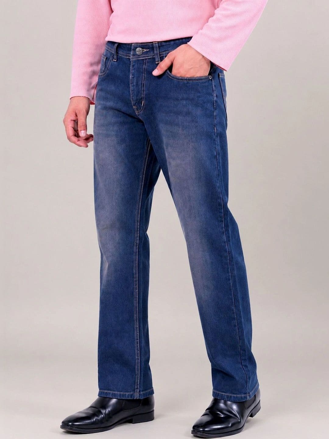 Denimora Men Straight Fit Mid-Rise Stretchable Jeans - view 1