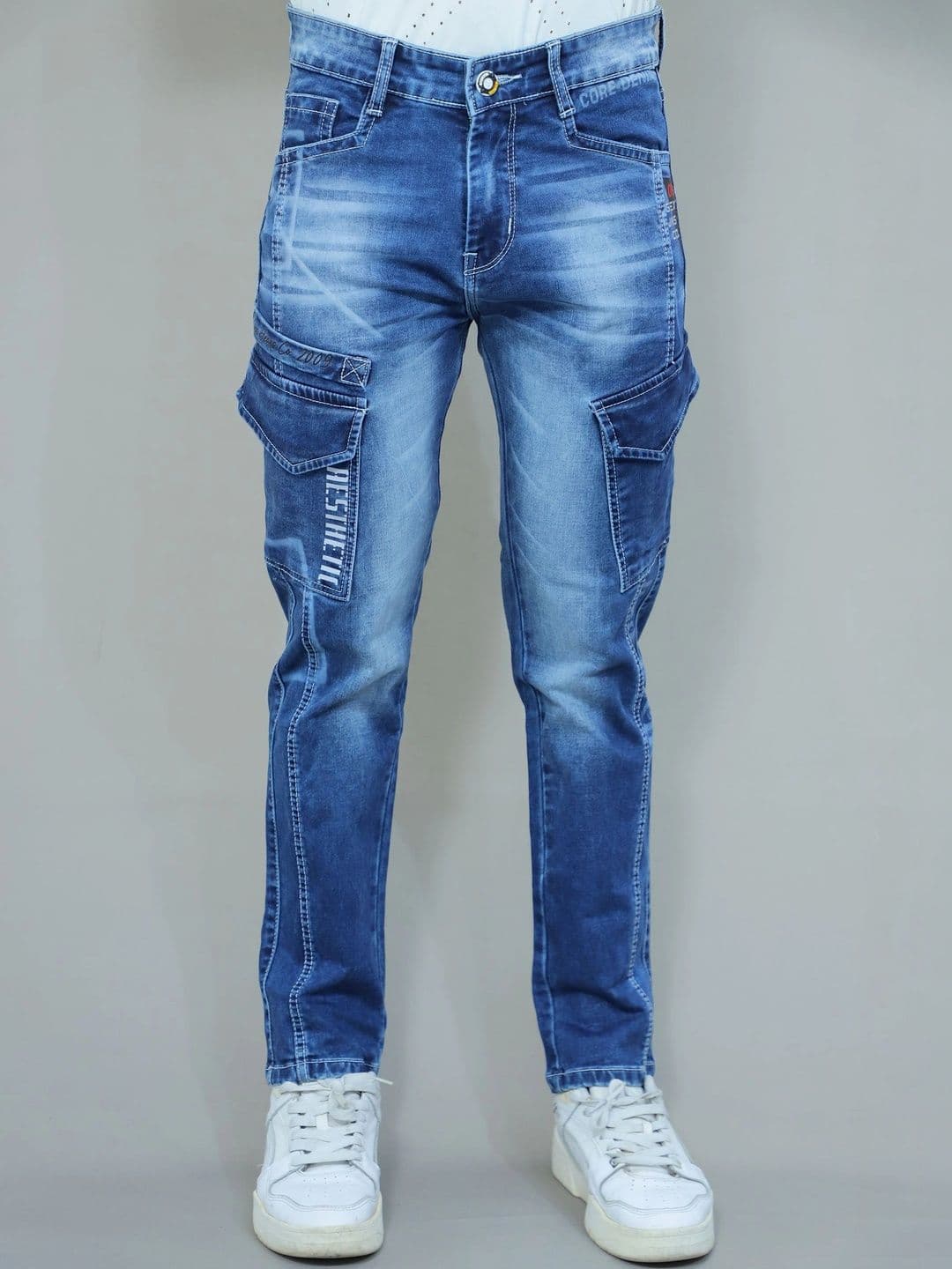GEX Men Regular Fit Mid-Rise Low Distress Jeans - view 1