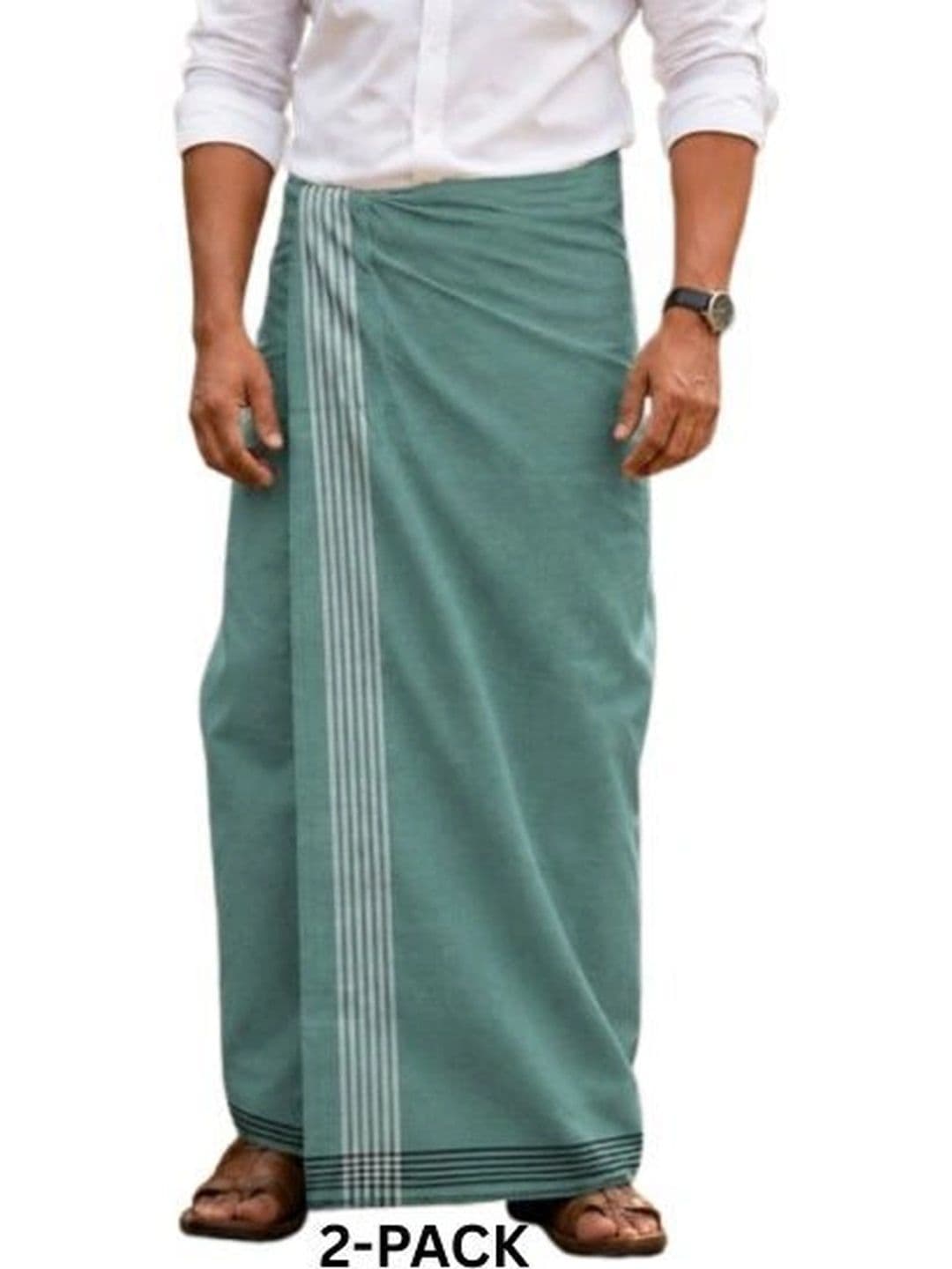Sharan Elegance Men Striped Cotton Dhoti Dhotis - view 1