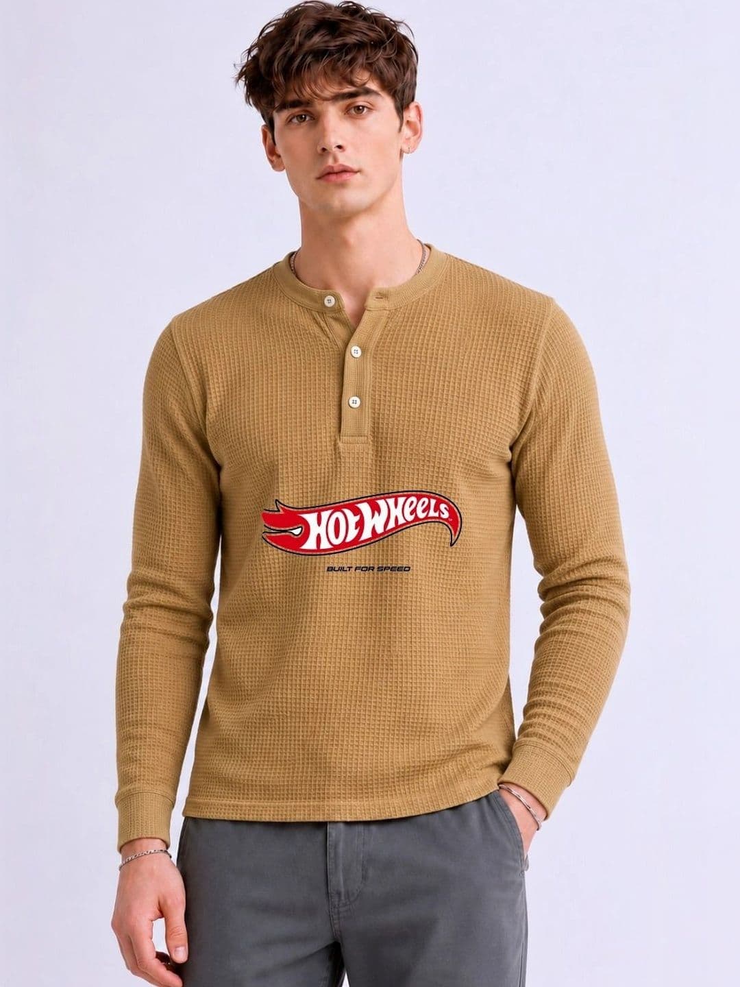 Mobox Men Brand Logo Henley Neck T-shirt - view 1