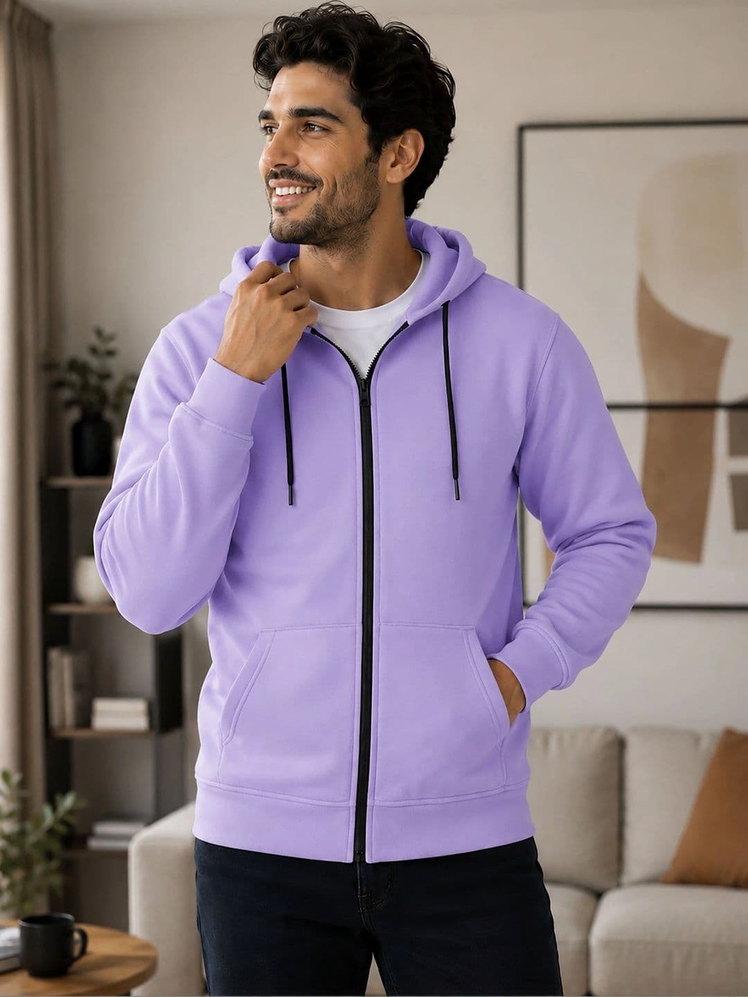 THE BEETEL HOUSE Men Fleece Open Front Jacket - view 1