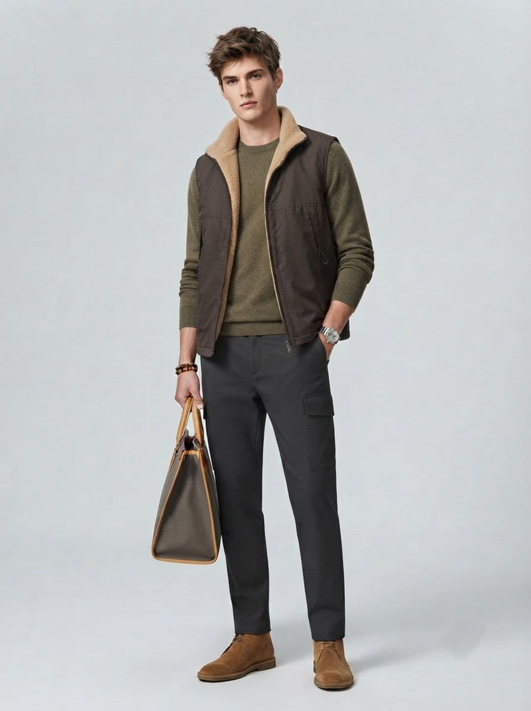 Suo Men Leather Insulator Jacket - view 1