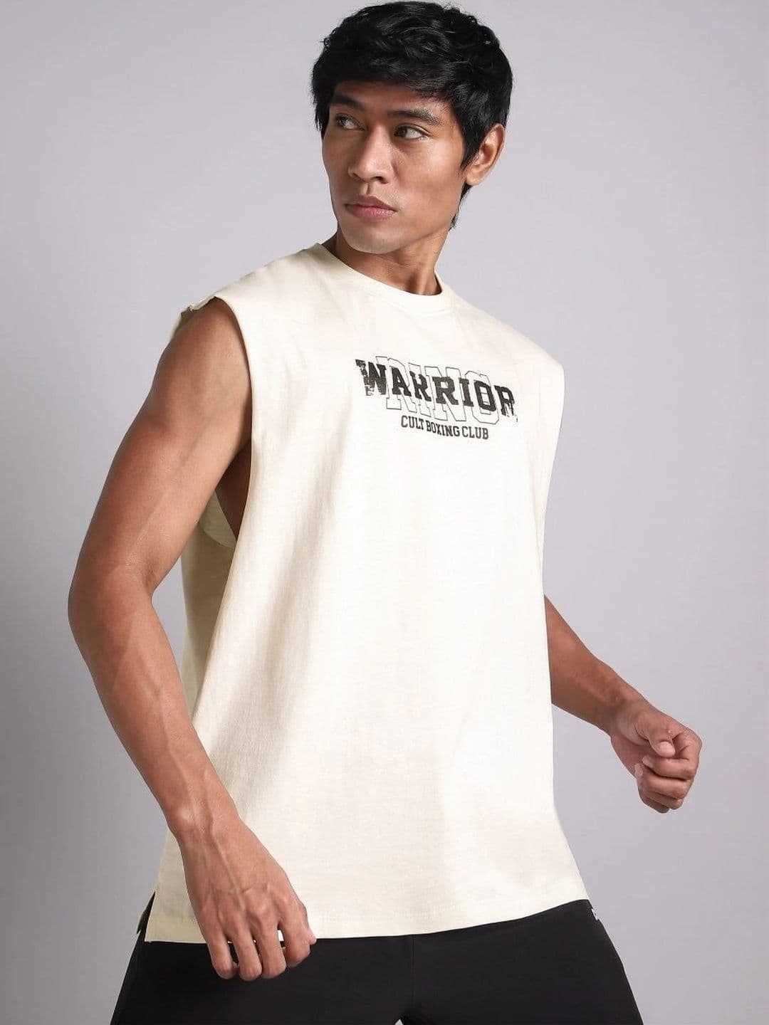 CULT Men White Ring Warrior Boxing Relaxed Fit Tank - view 1