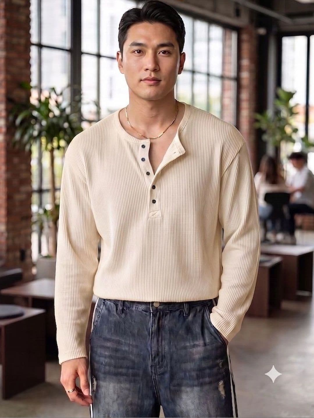 Nyuli Men Henley Neck T-shirt - view 1