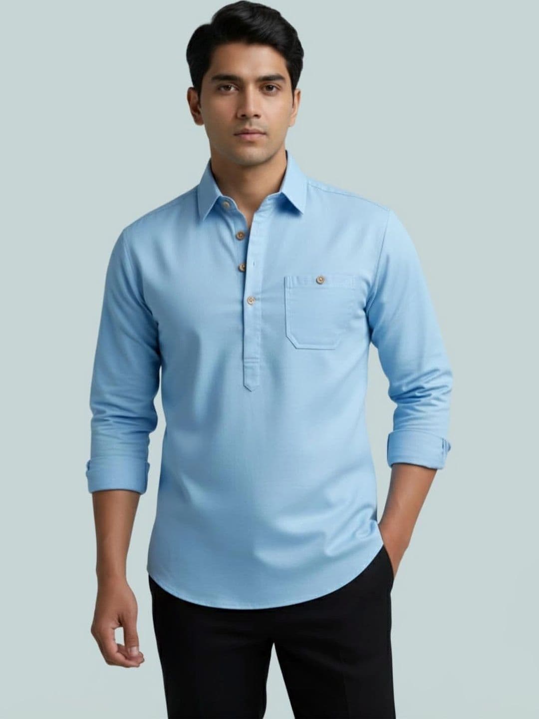 BLUE ROBED Men Kurta - view 1