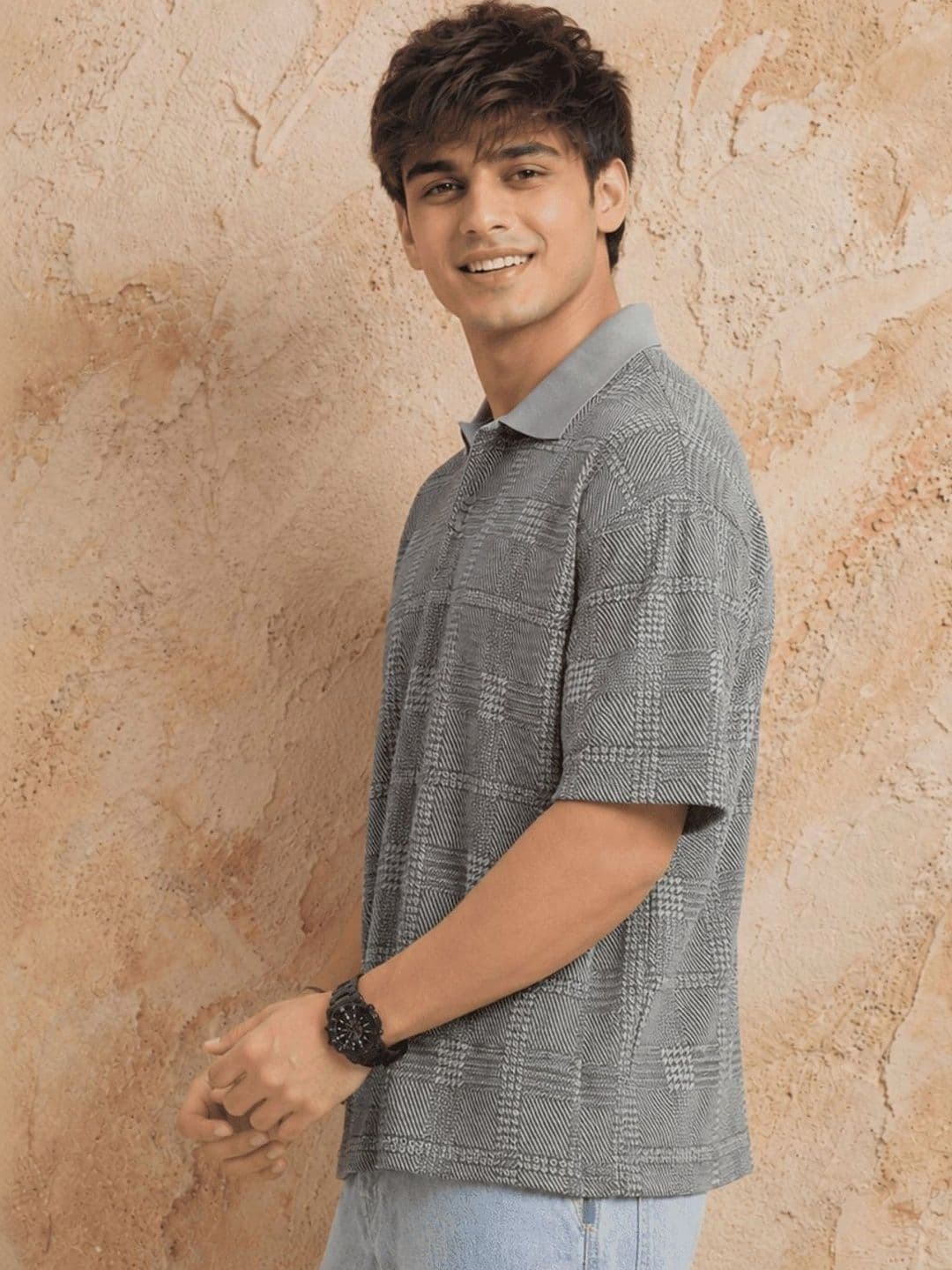 Moda Rapido Men Checked Polo Collar T-shirt - view 1