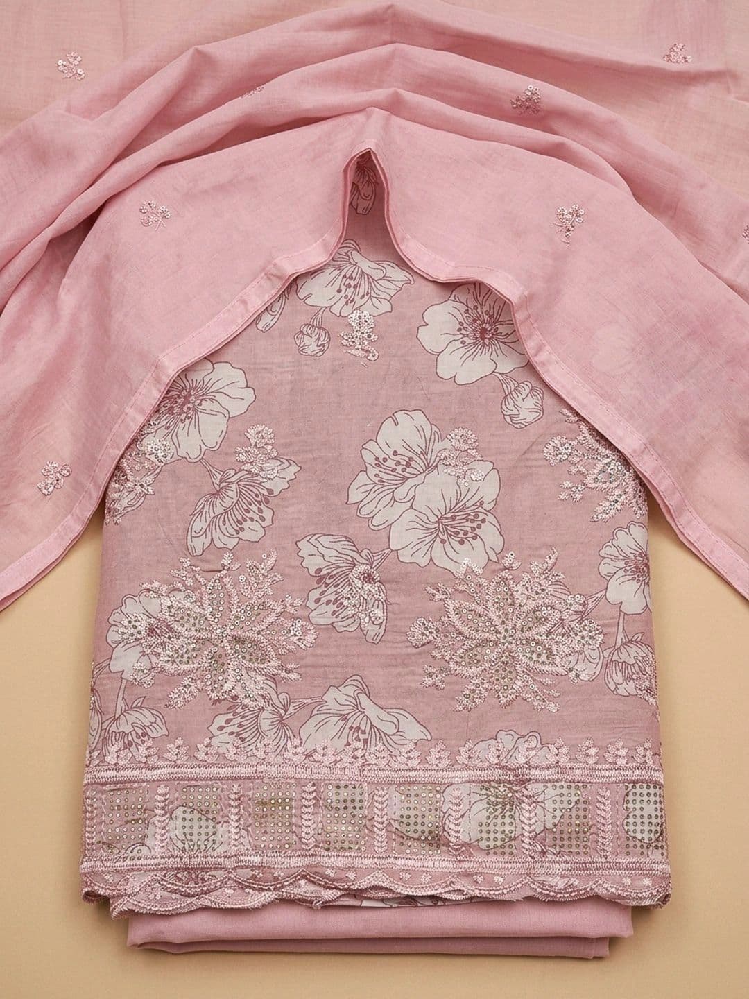 Meena Bazaar Embellished Unstitched Dress Material - view 1
