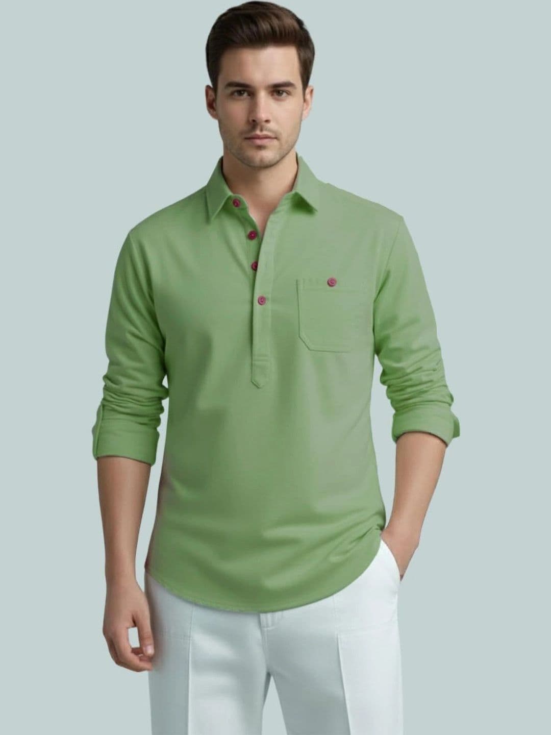 BLUE ROBED Men Kurta - view 1