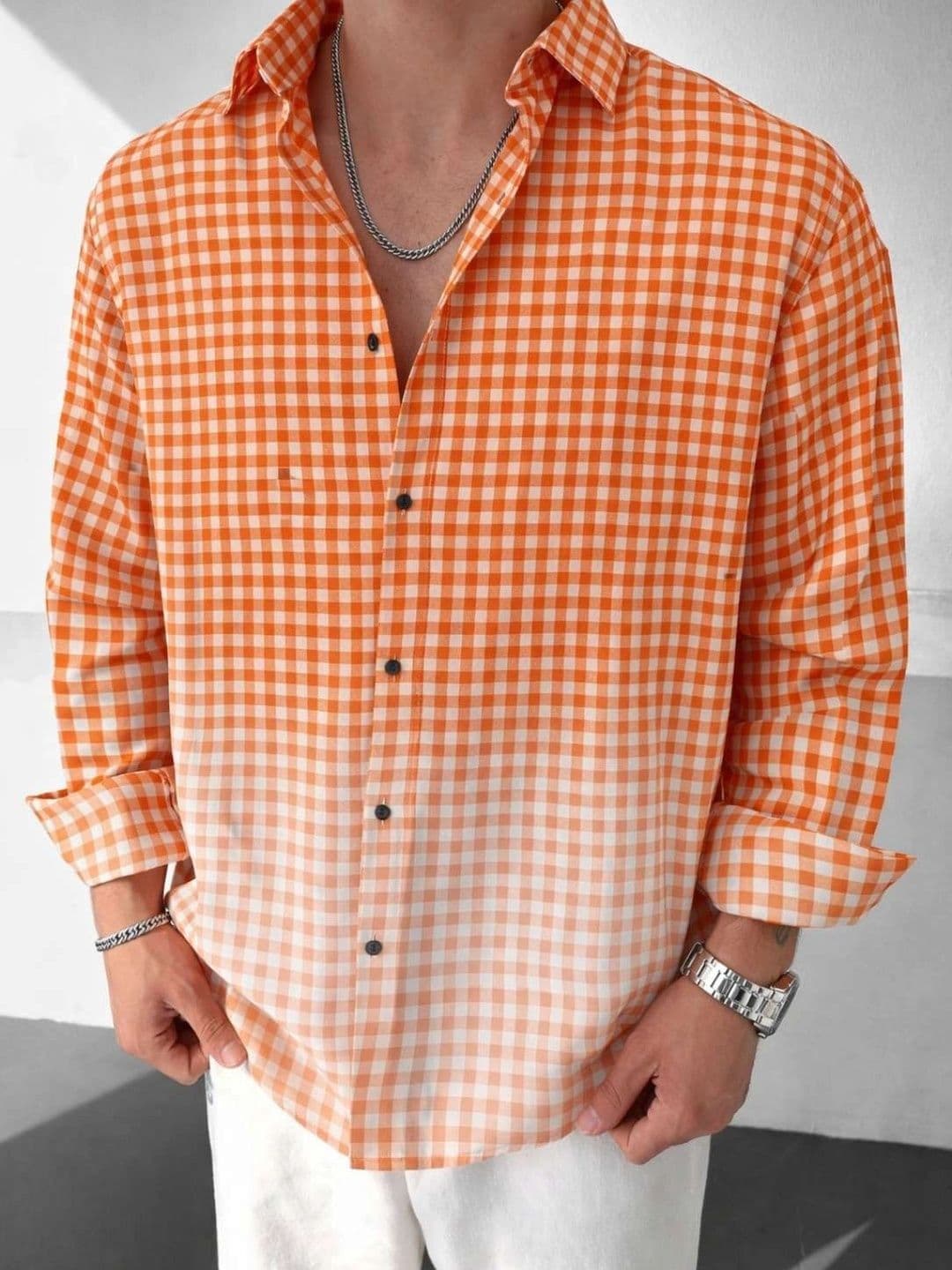 Uiriuy Men Gingham Checks Checked Casual Shirt - view 1