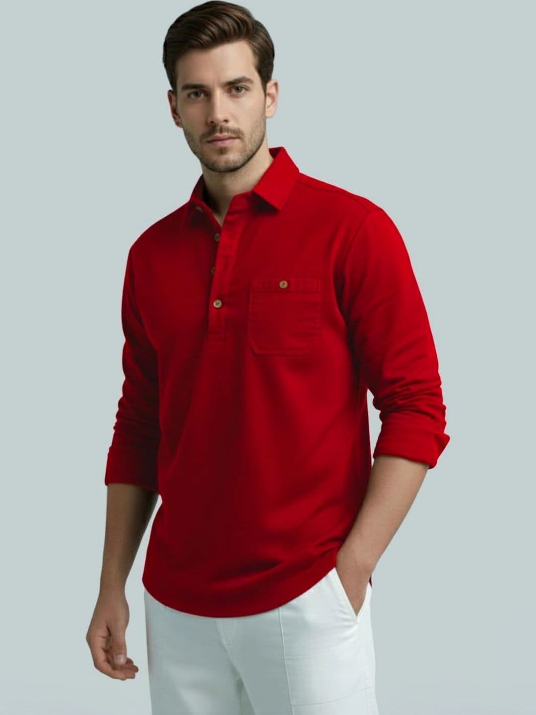 BLUE ROBED Men Kurta - view 1