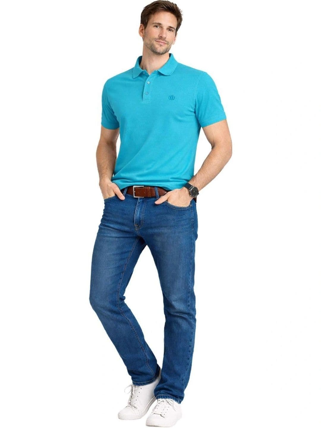 RIVER HILL Men Brand Logo Polo Collar T-shirt - view 1