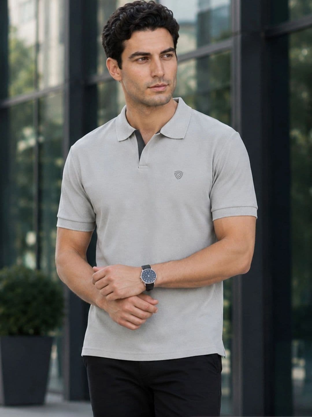 Lux Cozi Polo Collar Cotton T-Shirt - view 1