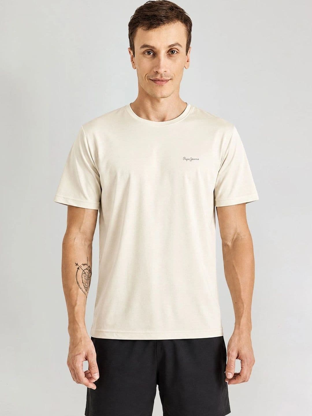 Pepe Jeans Men Brand Logo Printed Round Neck T-shirt - view 1