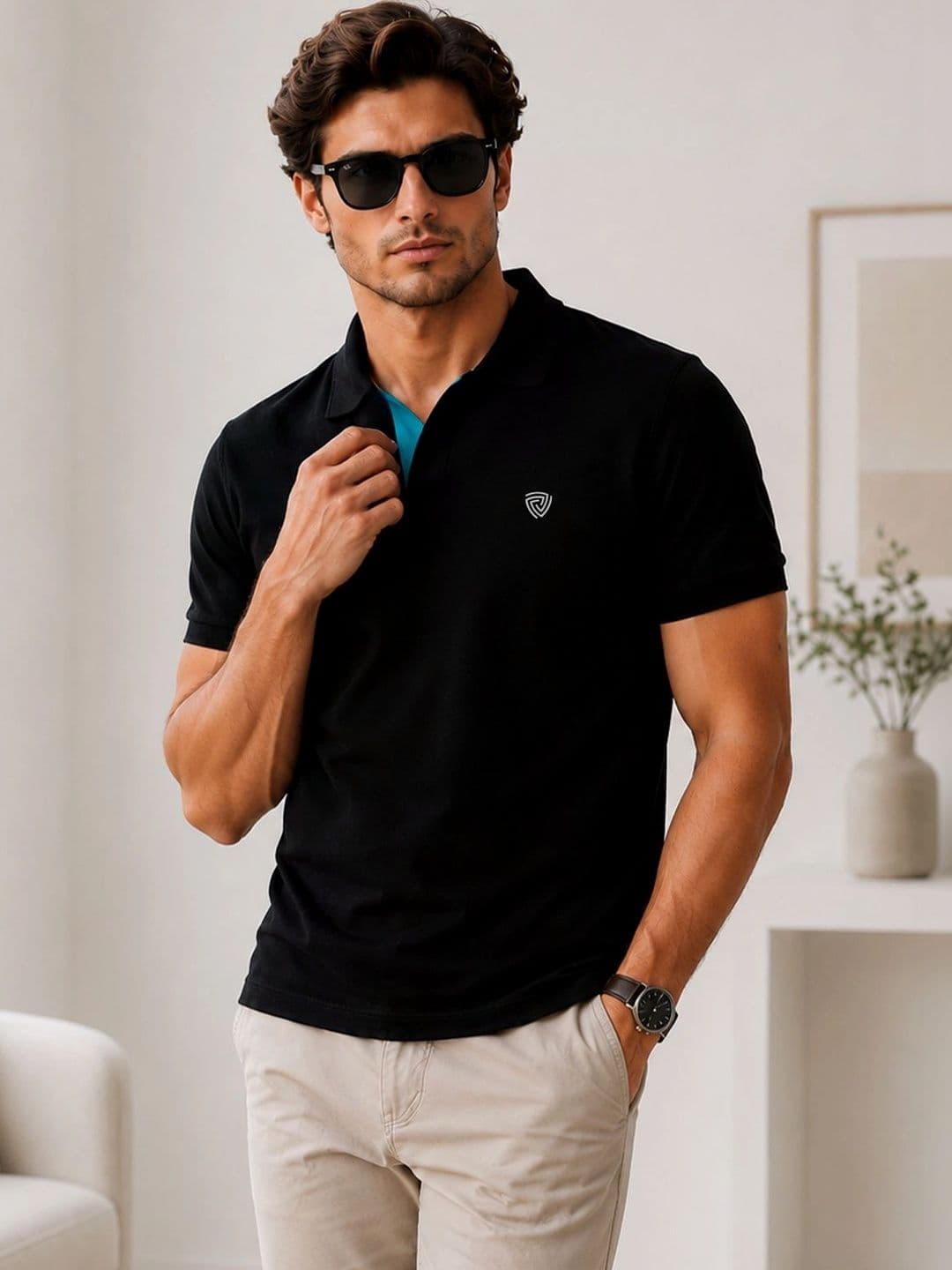 Lux Cozi Polo Collar Cotton T-Shirt - view 1