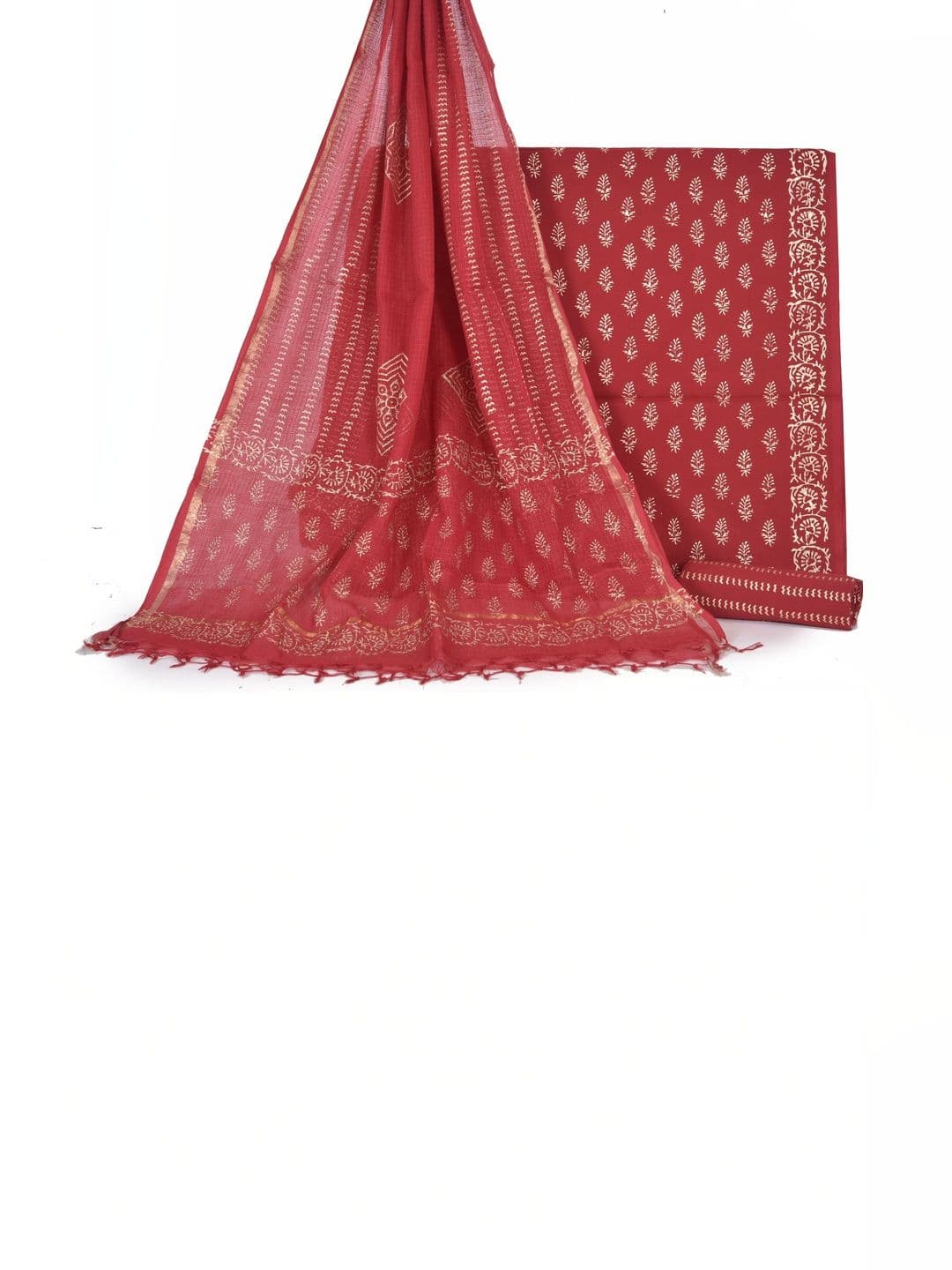Hastkala Pure Cotton Unstitched Dress Material - view 1