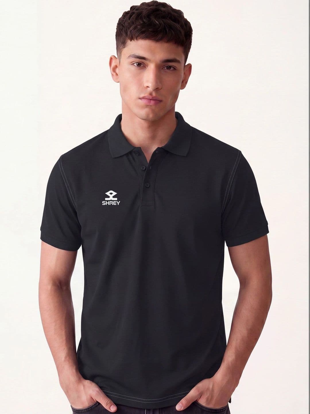Shrey Men Solid Polo Collar T-Shirt - view 1