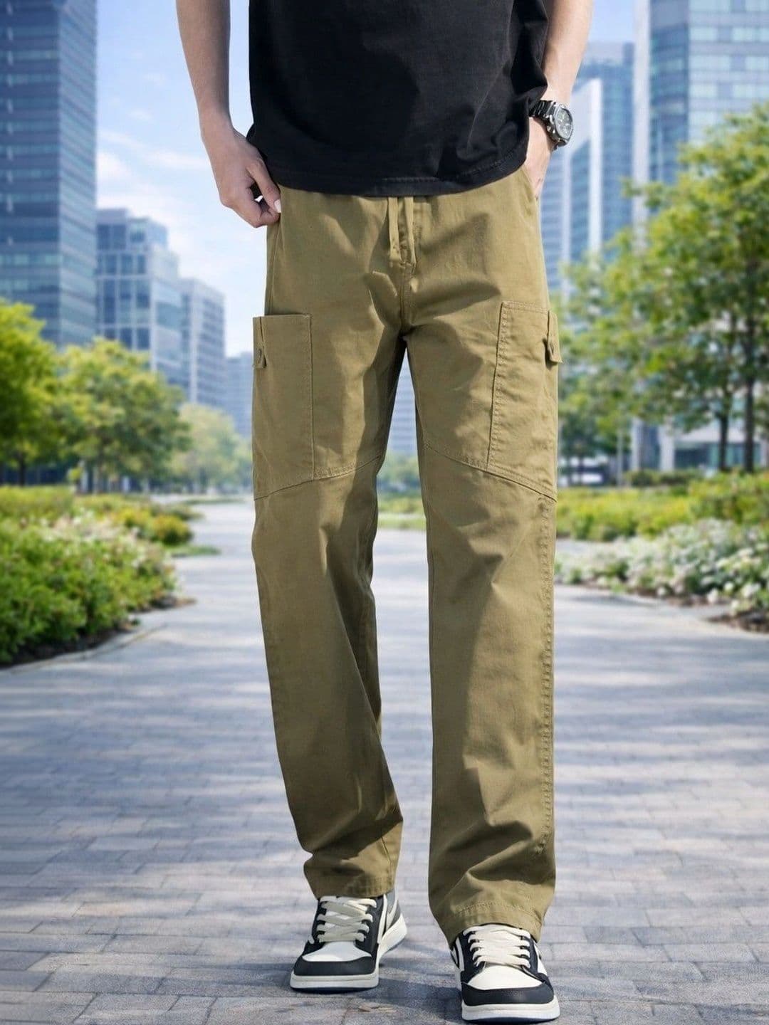 M J Fashion Men Regular Fit Rapid-Dry Cargos - view 1