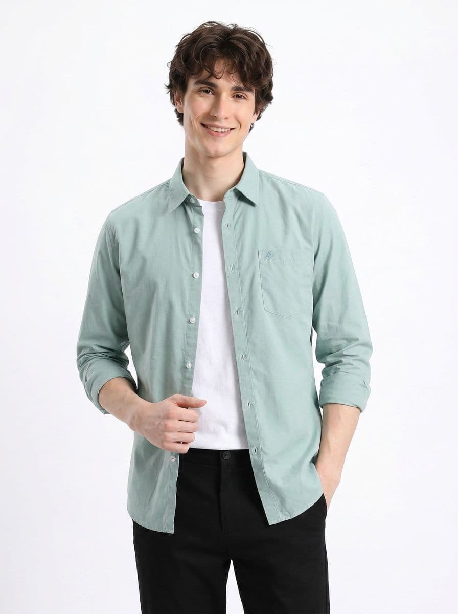 Aeropostale Spread Collar Pure Cotton Casual Shirt - view 1