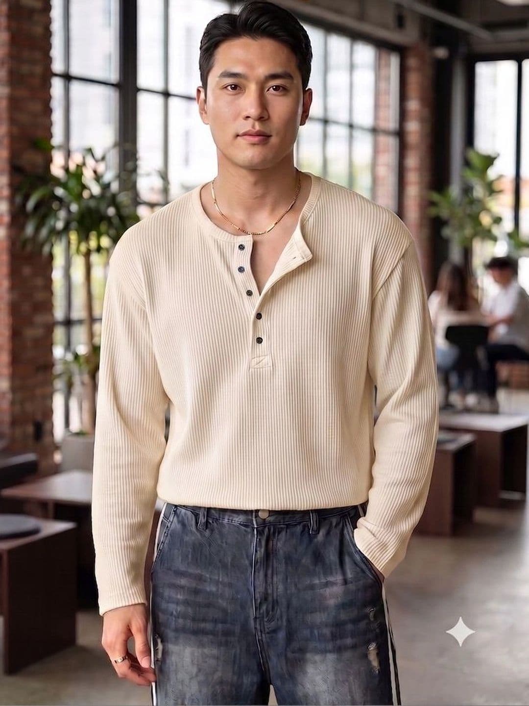 Saklana Men Henley Neck T-shirt - view 1