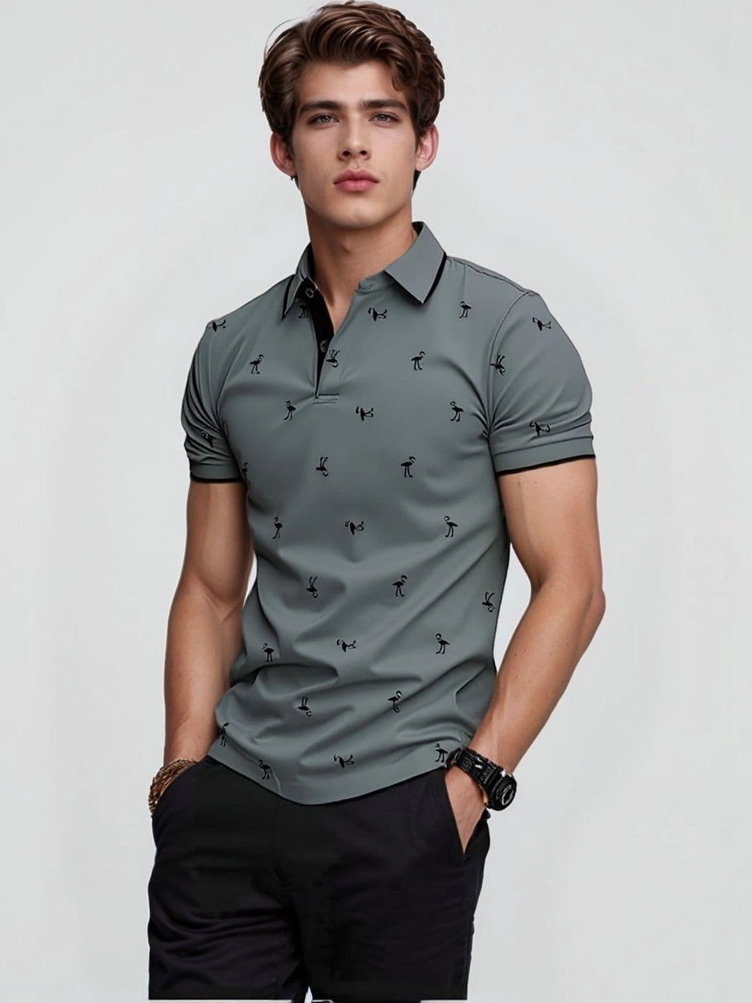 Moda Rapido Men Printed Polo Collar T-shirt - view 1