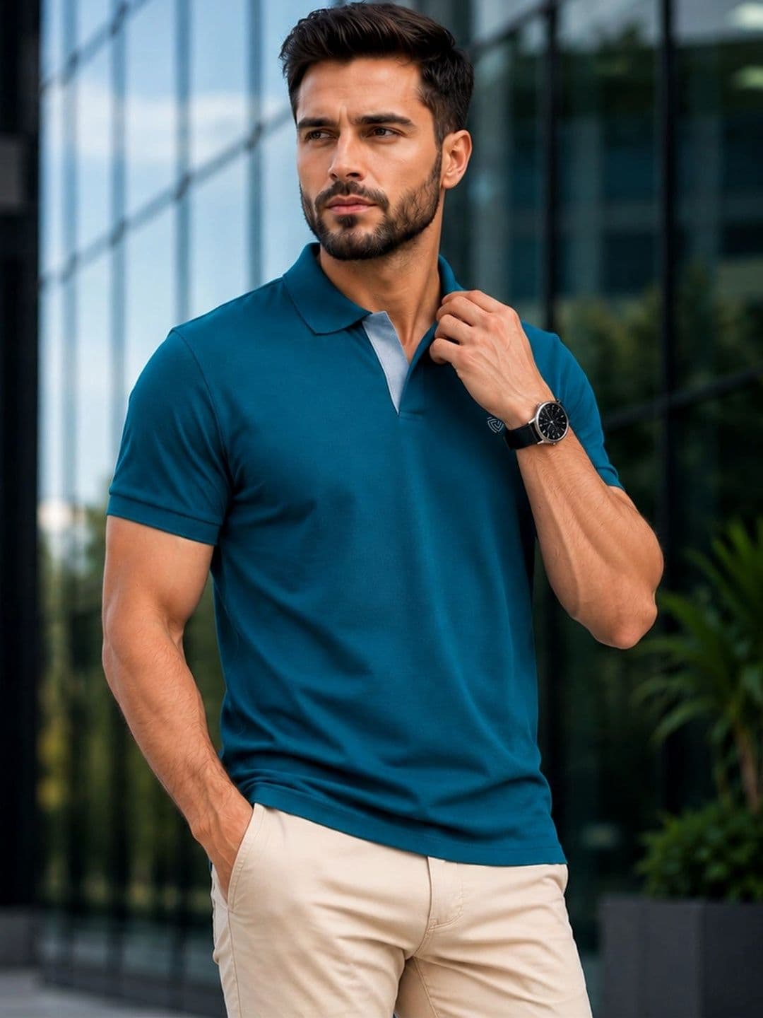 Lux Cozi Polo Collar Cotton T-Shirt - view 1